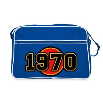 1970 Year of Birth Retro Logo - Retro Bag - blue/white - Front
