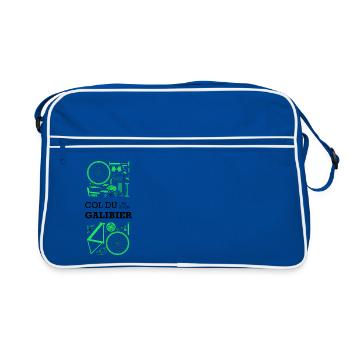 J'peux pas, j'ai vélo. Col du Galibier. - Sac Retro - bleu/blanc - Devant