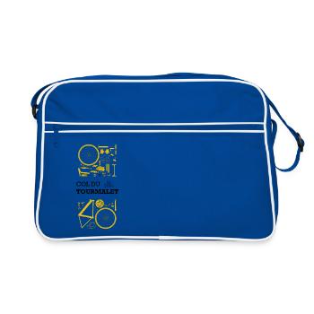 J'peux pas, j'ai vélo. Col du Tourmalet. - Sac Retro - bleu/blanc - Devant