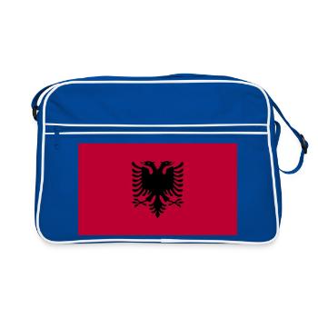 Albanien National Flagge - Retro Tasche - Blau/Weiß - Vorne