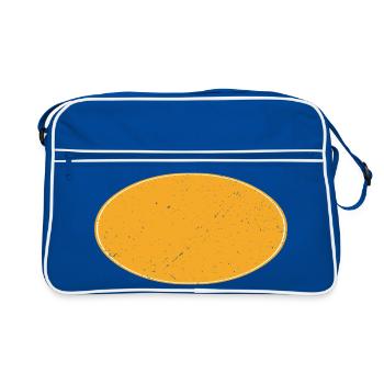 Fond ovale jaune doré sale - Sac Retro - bleu/blanc - Devant