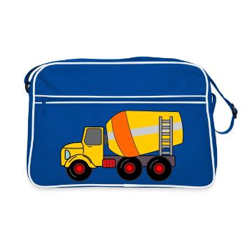Couleur du wagon de ciment - Sac Retro - bleu/blanc - Devant