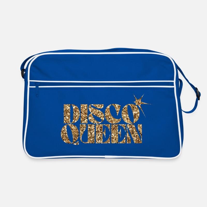 Disco Queen Glitter Text Design Sac Retro