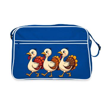 Bébé dinde de Thanksgiving - Sac Retro - bleu/blanc - Devant