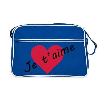 Heart I love you - Retro Bag - blue/white - Front