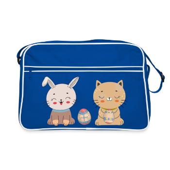 Cute Cats Easter - Retro Bag - blue/white - Front