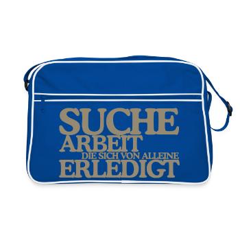 Suche Arbeit die sich von alleine erledigt Retro - Retro Tasche - Blau/Weiß - Vorne