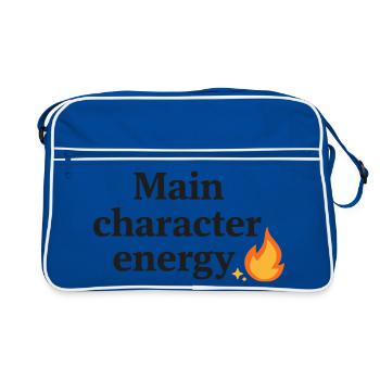 Main Character Energy with Flame - Retro Bag - blue/white - Front