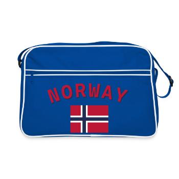 Norway Curved Text with Flag - Retro Bag - blue/white - Front