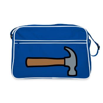 Icône de l’outil du marteau du charpentier - Sac Retro - bleu/blanc - Devant