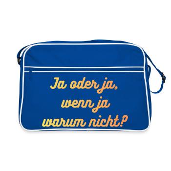 HN Ja oder ja: warum nicht? - Retro Tasche - Blau/Weiß - Vorne
