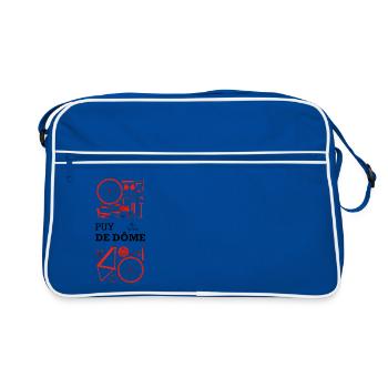 J'peux pas, j'ai vélo. Puy-de-Dôme. - Sac Retro - bleu/blanc - Devant