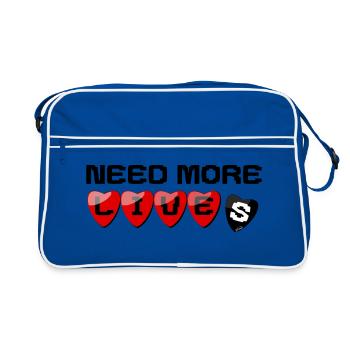 It needs more lives - Retro Bag - blue/white - Front