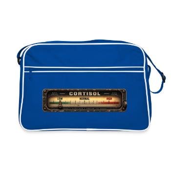 Cortisol Gauge: Vintage Wellness - Retro Tasche - Blau/Weiß - Vorne