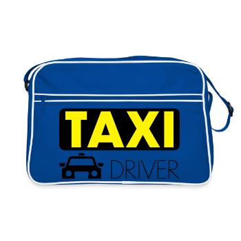Taxi Fahrer - Retro Tasche - Blau/Weiß - Vorne