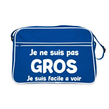 Je ne suis pas Gros — Visible et Fier - Sac Retro - bleu/blanc - Devant