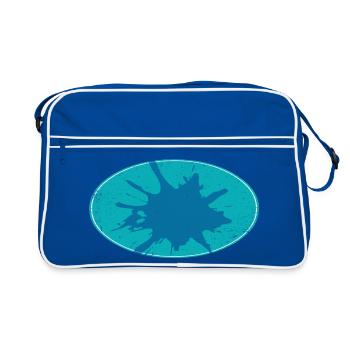 Ovaler Flash Background schmutzing - Retro Tasche - Blau/Weiß - Vorne