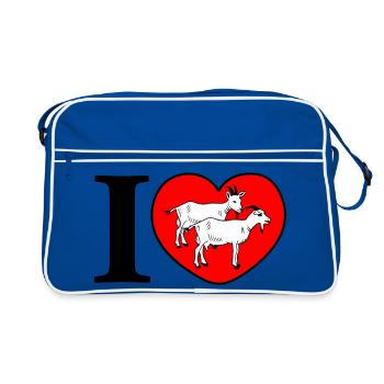 Des chèvres dans le cœur - Sac Retro - bleu/blanc - Devant