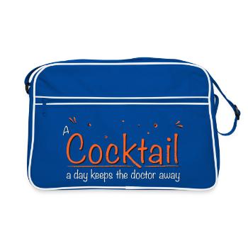 a cocktail a day keeps the doctor away TYPO - Retro Bag - blue/white - Front