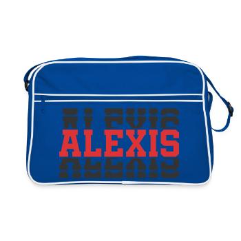 Alexis t-shirt t-shirt idée cadeau texte empilé - Sac Retro - bleu/blanc - Devant