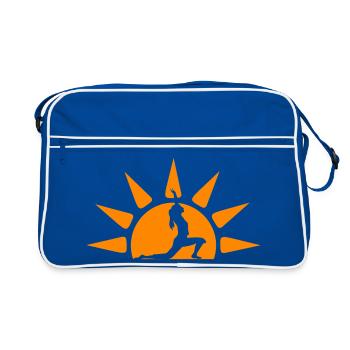 Sunshine Yoga – Strahlendes Design für Yogis - Retro Tasche - Blau/Weiß - Vorne