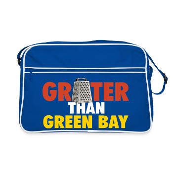 Râpe plus que Green Bay Drôle de rivalité drôle d’ours - Sac Retro - bleu/blanc - Devant