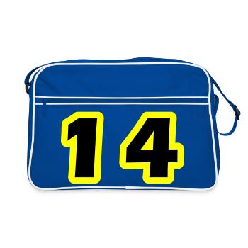 14 Number Symbol - Retro Bag - blue/white - Front