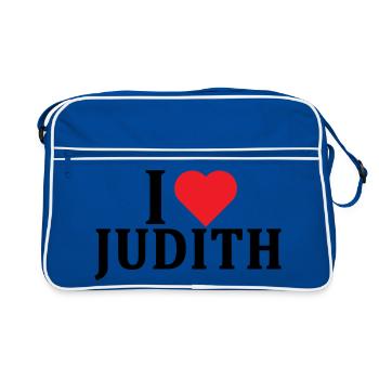 t-shirt I love Judith t-shirt gift idea - Retro Bag - blue/white - Front