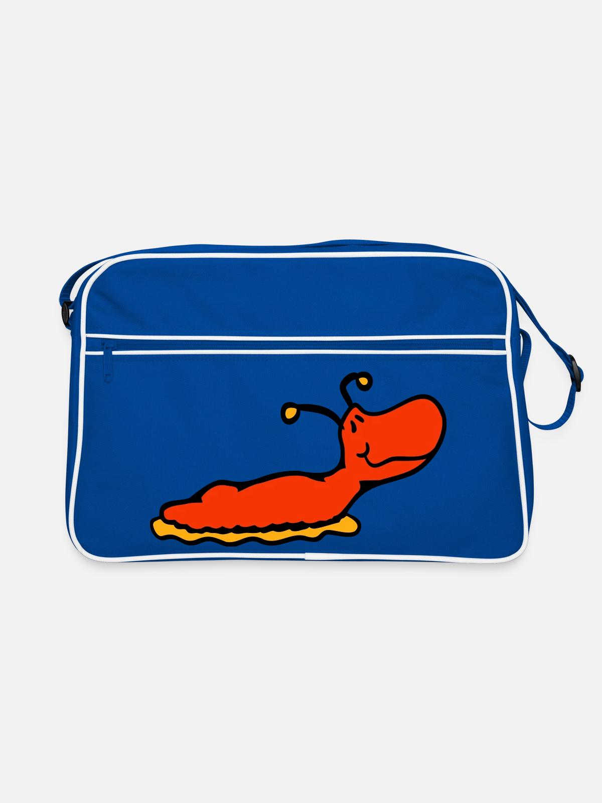 Slug snail without shell smiles - Retro Bag - blue/white - Front