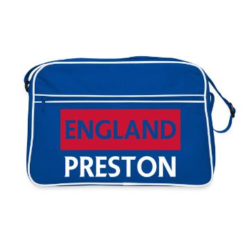 England Preston Logo Design - Retro Bag - blue/white - Front