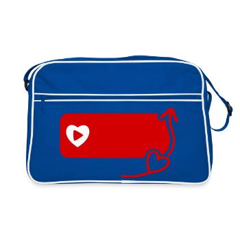Lovely YouTube Inspired Subscribe Flat Icon - Retro Bag - blue/white - Front