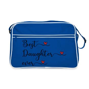 Tochter - beste Tochter der Welt - Retro Tasche - Blau/Weiß - Vorne