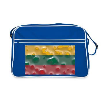 Cadeau pour la Lituanie - Sac Retro - bleu/blanc - Devant