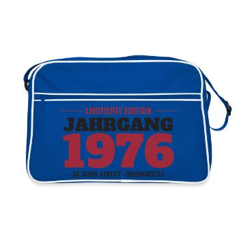 Jahrgang 1976 Limitierte Edition – 50. Geburtstag - Retro Tasche - Blau/Weiß - Vorne