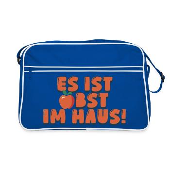 Es ist Obst im Haus - Retro Tasche - Blau/Weiß - Vorne