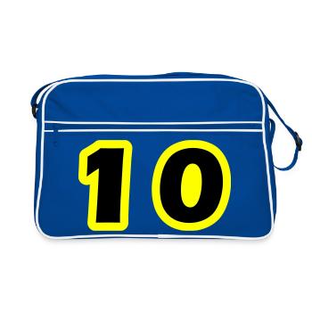 10 Symbole numérique - Sac Retro - bleu/blanc - Devant