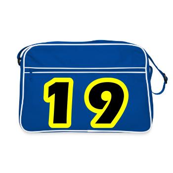 19 Number symbol - Retro Bag - blue/white - Front
