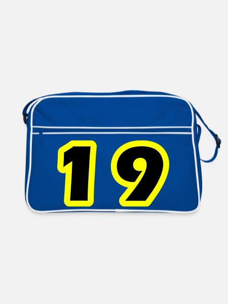 19 Number symbol - Retro Bag - blue/white - Front