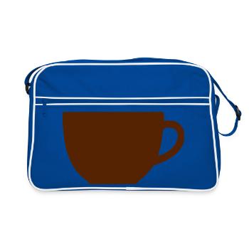 Tasse de café Cadeau Buveur de café - Sac Retro - bleu/blanc - Devant