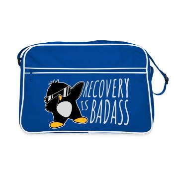 La récupération est la posture de danse du pingouin badabing - Sac Retro - bleu/blanc - Devant
