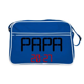 Baby Papa 2027 - Retro Tasche - Blau/Weiß - Vorne