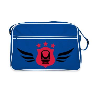 Eisenbahner / Eisenbahnen / Eisenbahn / Bahn - Retro Tasche - Blau/Weiß - Vorne