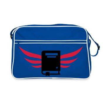 Buchhändler / Buchhändlerin / Buch / Verleger - Retro Tasche - Blau/Weiß - Vorne