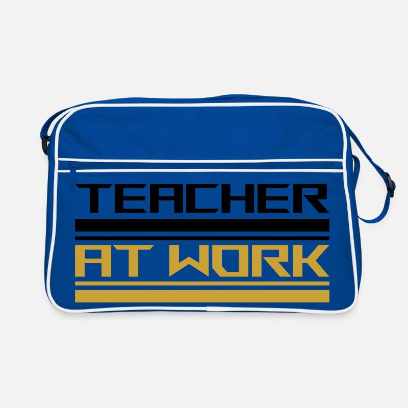 Teacher at work black Retro Tasche