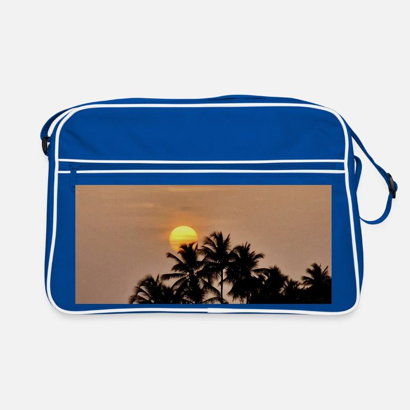 Silhouette Palm Trees au Coucher de Soleil Sac Retro