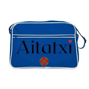 Aitatxi et Lauburu. Papy en Basque - Sac Retro - bleu/blanc - Devant