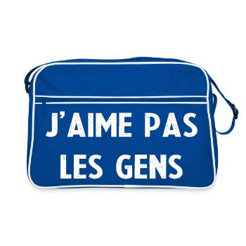 I don't like people - Retro Bag - blue/white - Front