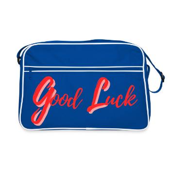 Good Luck Design in Calligraphic Style - Retro Bag - blue/white - Front