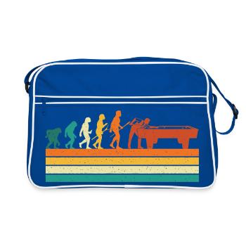 Billard Evolution Queue Sports Fan 8 Ball Humor - Retro Tasche - Blau/Weiß - Vorne