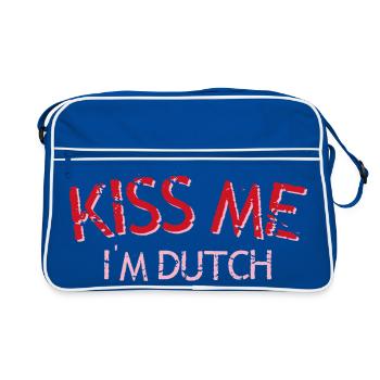 Embrasse-moi, je suis néerlandais - Sac Retro - bleu/blanc - Devant
